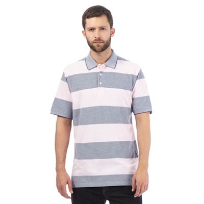 Maine New England Big and tall pink striped polo shirt